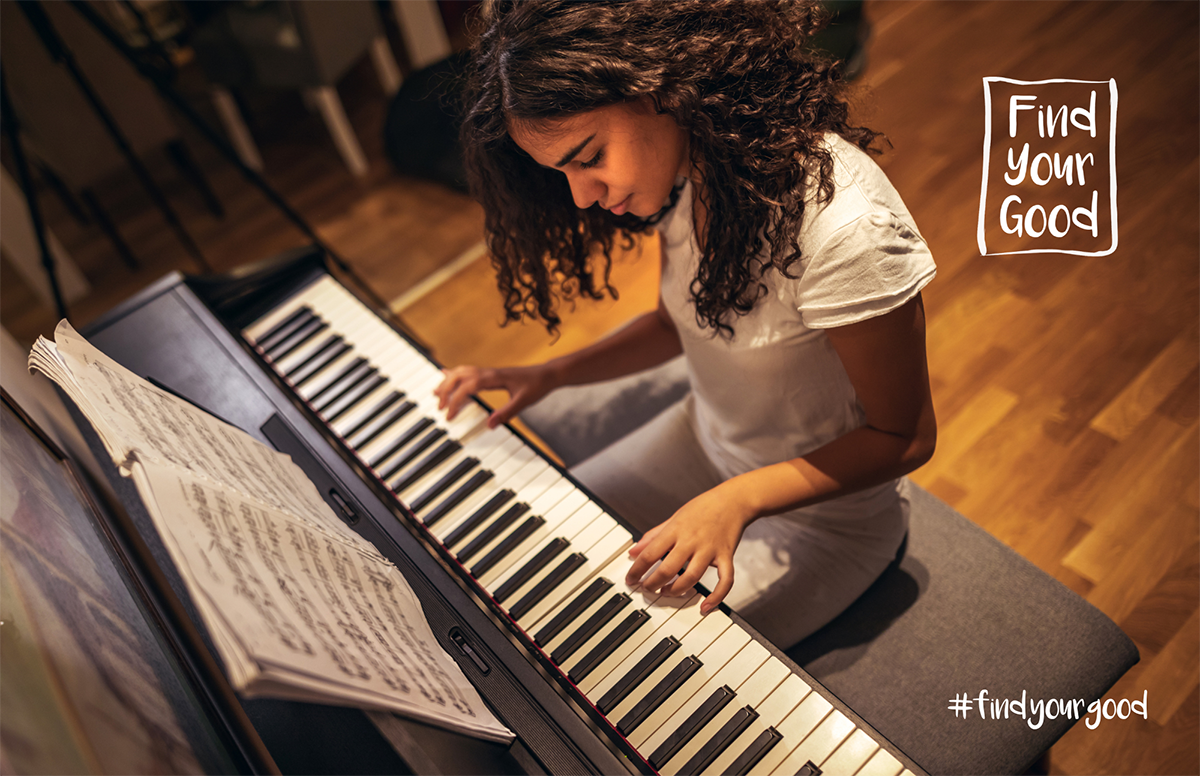 "Playing piano gives me a way to bring joy into the world and that feels good."
